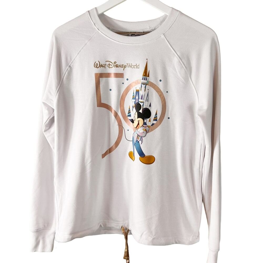 Walt Disney World 50th Anniversary Mickey Crop Cinch Waist Shirt S